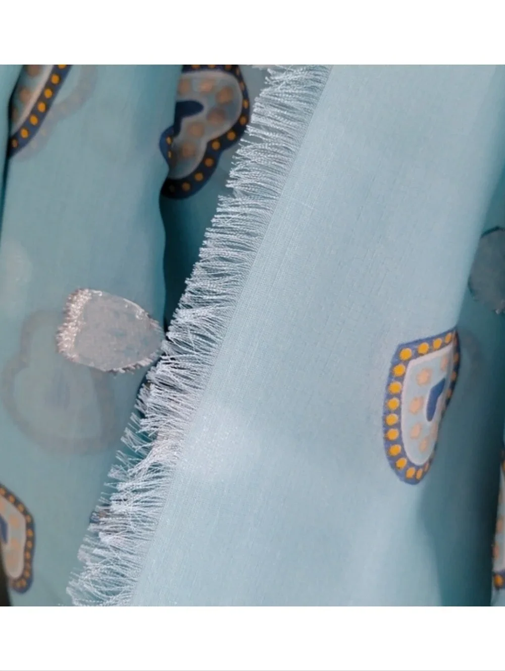 Coach 28777 Western Heart Oversized Blue Silk Blend Square Scarf NWT